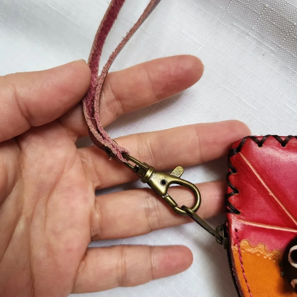 Green Turtle + Red Maple leave Leather Coin/ Change Bags / Wristlets for 1 Price - Picture 12 of 16